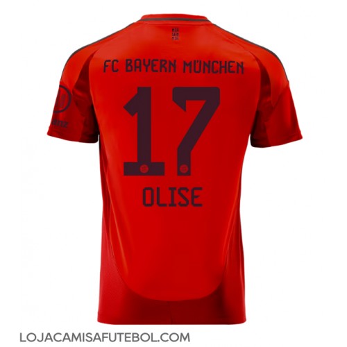 Camisa de Futebol Bayern Munich Michael Olise #17 Equipamento Principal 2024-25 Manga Curta